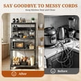 thumbnail image 6 of Atilioo Kitchen Bakers Rack with Power Outlet, 4 Tiers Coffee Bar Table, Oven Microwave Stand, Storage Shelf, Appliance Organizer, 23" Gray, 6 of 11