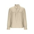 thumbnail image 5 of Women's Tops Dressy 2026 Bow Tie Neck Satin Shirts Long Sleeve Elegant Silk Blouses Dressy Casual Business Work Tops, 5 of 6