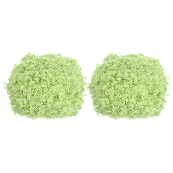 33yds Fluffy Yarn, 2 Skeins Fuzzy Yarn Faux Fur Yarn Crochet Soft Plush Fur Eyelash for Crocheting Knit, Light Green