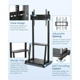 thumbnail image 6 of JYXOIHUB Mobile TV Stand Adjustable Rolling TV Cart for 32-70" Screens up to 176 Lbs for Living Room And Office, 6 of 7