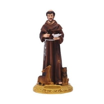 Saint Francis of Assisi Statue St Francis Figure Decorative Small Resin Catholic Statues Figurine Collection Home Decor Indoor Decoration