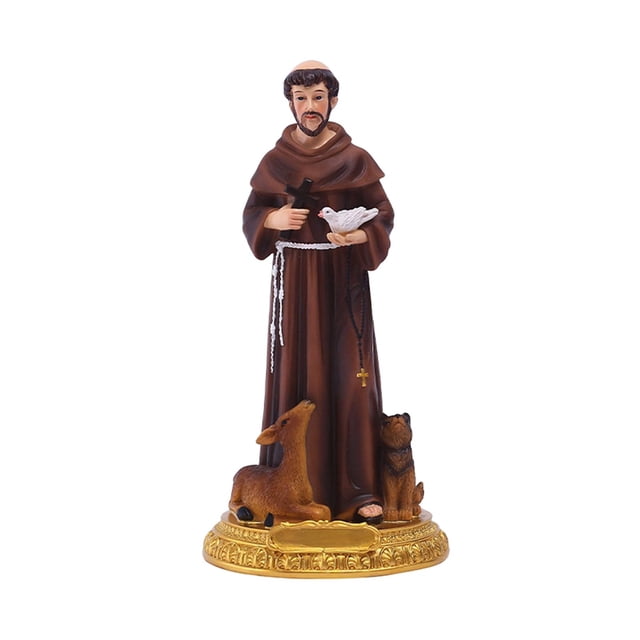 Estatua de San ST. Estatua de artesanía de resina pequeña pintada a mano decorativa 8,6 "Colección de estatuillas sagradas