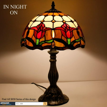 Lamp Shade Replacement 12 Inch Tulip Flower Stained Glass Lampshade Only For Table Lamps Ceiling Fixture Pendant Light S030 Office Bar Living Bedroom Desk Nightstand Bedside Canada Lamp Shade Replacement 12 Inch, Lamp Shades For Table Lamps Only