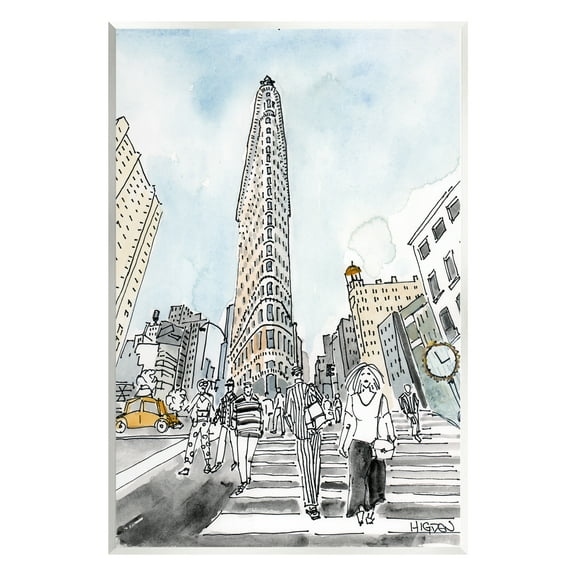 Stupell Industries Urban City Streets Crosswalk Town & City Painting Unframed Art Print Wall Art