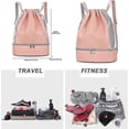 thumbnail image 2 of Gym Bag Children Gym Bag Drawstring Daypack Waterproof Backpack With Shoe Compartment Wet Compartmen, 2 of 5