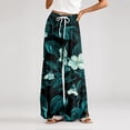 thumbnail image 7 of Dress Pants Women Petite High Waisted Wide Leg Summer Beach Vacation Pants Boho Lounge Casual Palazzo Trousers, 7 of 7
