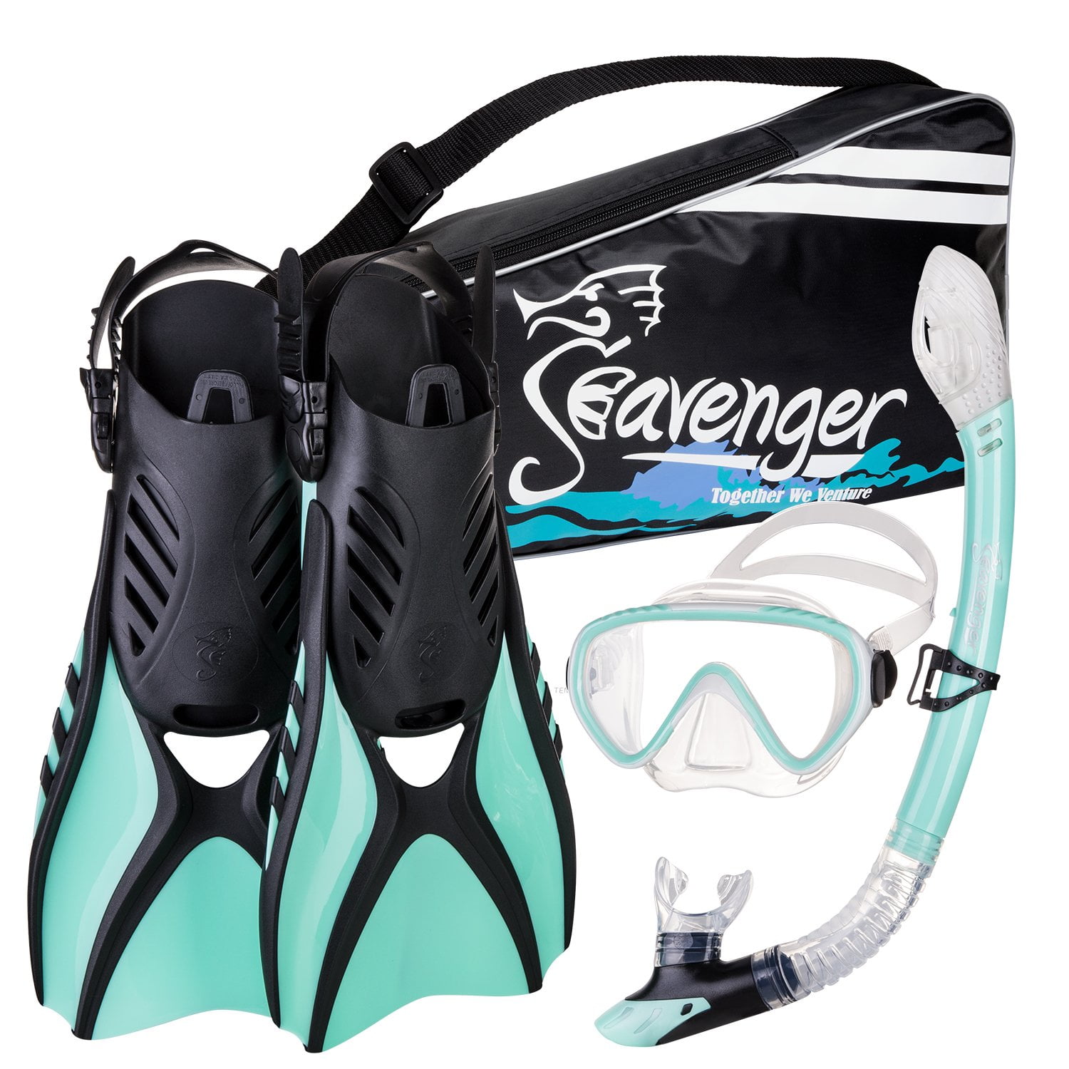 Seavenger Advanced Snorkeling Set with Panoramic Mask, Trek Fins, Dry