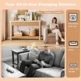 thumbnail image 3 of 47.2" Fluted Console Table with 3 Drawers, Long Sofa Table with Storage Behind Couch, Modern Entryway Table with Power Outlet & Open Storage for Entrance/Hallway/Foyer/Living Room, Oak, 3 of 8