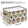 thumbnail image 4 of Yayeee 2 Pack Canvas Storage Basket with Handles for Shelves Fabric Bins Closet Organizer, Beige Floral Pattern, 4 of 8