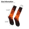thumbnail image 2 of Honeii Fiery Orange Flames Energy Print Long Socks,Novelty Design Socks Gift for Men and Women,Crew Socks,Calf Socks, 2 of 6