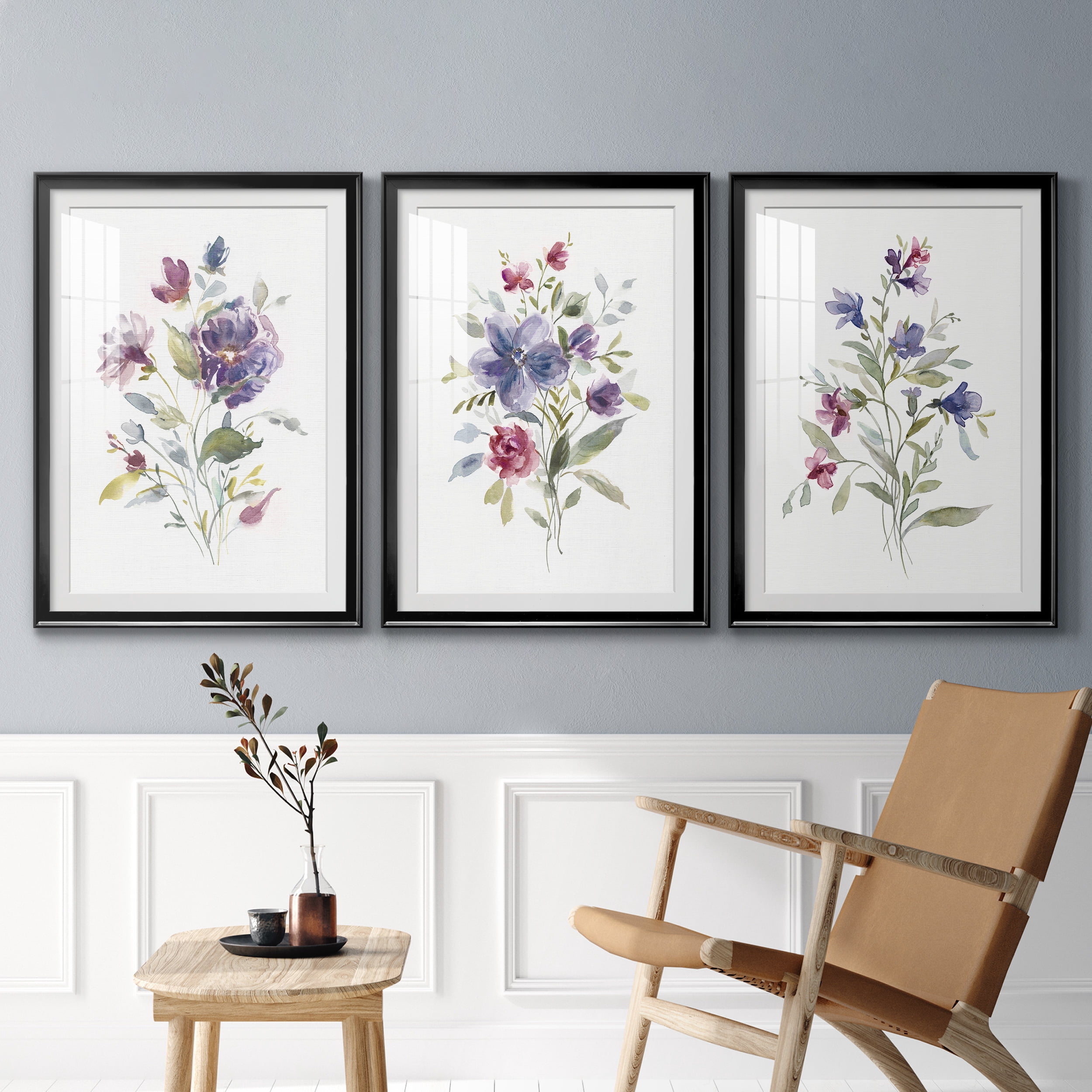 Color Variety I Premium Framed Prints Set of 3 - Ready to Hang - 26.5 x 36.5 Each - Black Frame