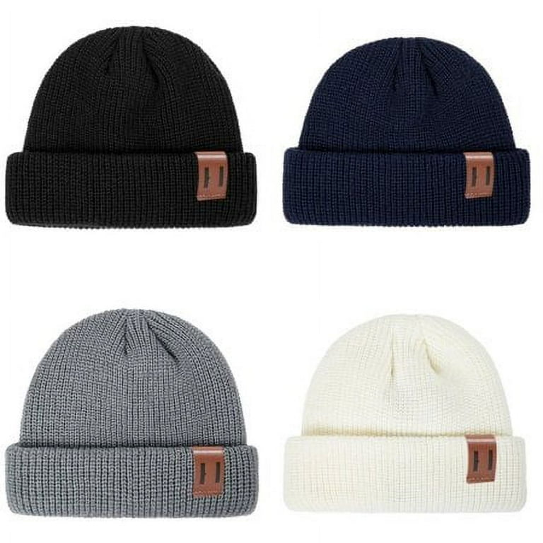 Babibeauty Women Men Mini Fisherman Beanie Hat Winter Warm Knitted