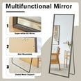 thumbnail image 6 of Gzxs Full-Length Mirror 71"H x 31.5"W, Solid Wood Frame Large Floor Mirror for Living Room, Bedroom, Hanging Standing or Leaning Wall-Mounted, Gray, 6 of 10