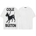 thumbnail image 1 of Camiseta holgada informal de manga corta para hombre con estampado de letras plateadas de edición limitada de Cole Buxton London versión alta106 blanco, 1 of 4