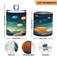 thumbnail image 3 of 2 Pack Qtip Holder Dispenser Rocket Planets Firmament Clear Plastic Storage Apothecary Jars for Cotton Swabs Balls Pads Floss, 3 of 7