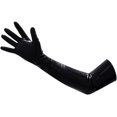 thumbnail image 4 of EXLATEX Latex Rubber Black Long Gloves Club Outfits Accessory Plus Size, 4 of 6
