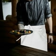 thumbnail image 3 of WEUVEB White Polyester Chef Waist Apron with Adjustable Strap and Handy Pocket, Ideal for Cooking, Baking, Restaurant, and Home Kitchen Use, 3 of 8