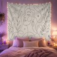 thumbnail image 2 of Woman Face with Stars and Botanicals on Off-White Background, Serene Minimalist for Women, Wall Art Print, Christmas Gift, Tapestry Wall Hanging for Bedroom and Living Room, 2 of 7
