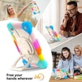 thumbnail image 6 of SaniMore Case for Samsung Galaxy Tab A9 8.7" 2023 SM-T550/P550, Shockproof Shoulder Strap 360° Rotating Handle Bracket Pencil Holder Tri-layer Hybird Anti-drop Kids Shell, Rainbow Blue, 6 of 9