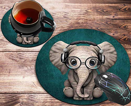 Pad & Coaster Balancing Elephant Mouse Mat 