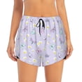 thumbnail image 2 of Fuzoiu daisy and butterfly Print Women's Athletic Shorts, Double-Layer Running Shorts with Pocket,Women's Workout Shorts for Yoga, Gym, and Workouts-Medium, 2 of 7