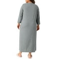 thumbnail image 4 of DARING DIVA Women's Plus Size Zipper Front Short Sleeves Nightgowns 1X Gray, 4 of 6