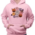 thumbnail image 2 of Halloween Smileys Hoodie Sweatshirt Unisex 4X-Large Pink, 2 of 5