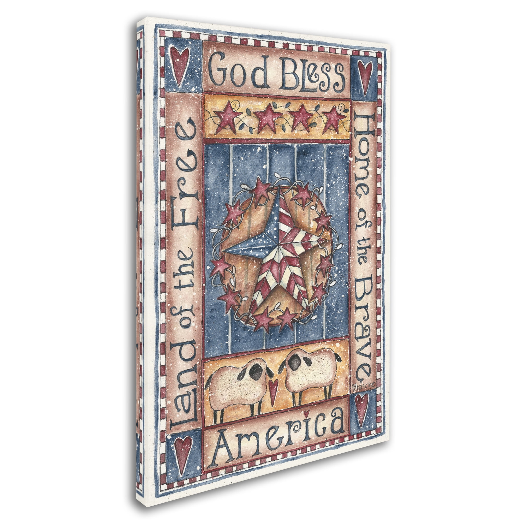 Trademark Fine Art 'God Bless America Home of The Brave' Canvas Art by Shelly Rasche
