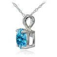 thumbnail image 2 of Platinum Plated Sterling Silver 100 Facets Blue Cubic Zirconia Necklace (2cttw), 2 of 2