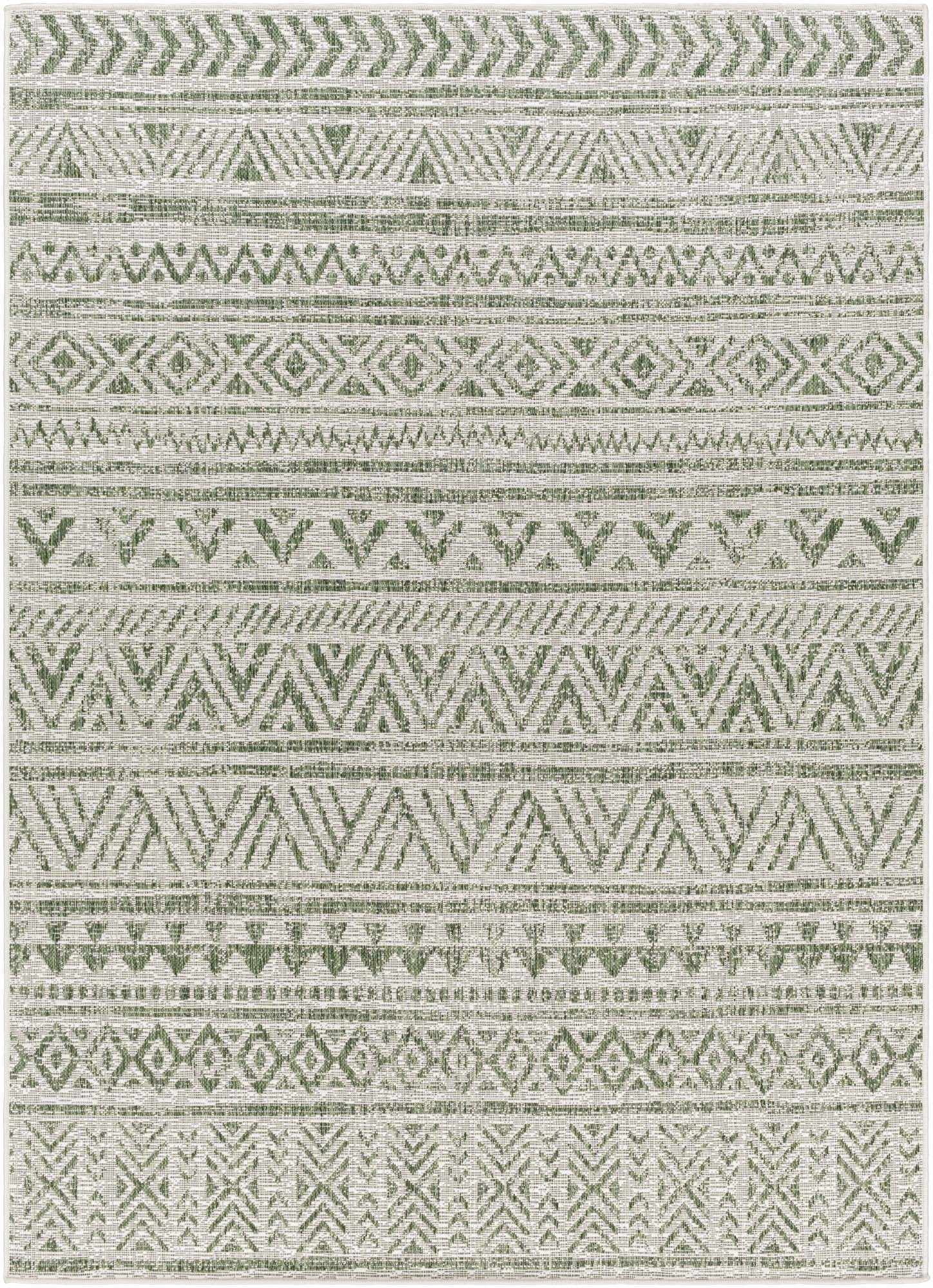 Hauteloom Gerda Living Room, Bedroom Patio Outdoor Area Rug - Bohemian, Transitional - Light Gray, Taupe, Gray - 8'10" x 12'