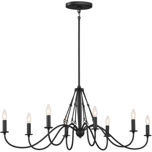 8 Light Linear Chandelier In Homestead Style-18 Inches Tall And 20 Inches Wide-Textured Black Finish    -Traditional Installation Kichler Lighting