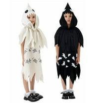 GYRATEDREAM 4-12T Unisex Ghost Costume Cosplay Hood Robe for Halloween Party Outfit Ghostface
