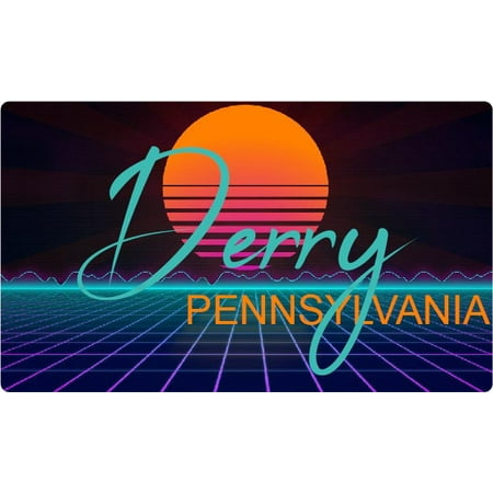 

Derry Pennsylvania 4 X 2.25-Inch Fridge Magnet Retro Neon Design