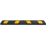 Guardian Parking Stop, 4 Foot Long Rubber Curb with Mounting Holes, Black/Yellow