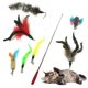 thumbnail image 1 of Juguete para gatos con caña de pescar, juguete interactivo divertido con varita telescópica, con 7 plumas, se puede utilizar para gatitos y gatos (las plumas se distribuyen al azar) ER, 1 of 5