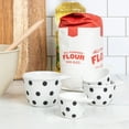 thumbnail image 2 of Creative Co-Op Ceramic Measuring Cups with Polka Dots, Set of 4 Sizes, Black and White, 2 of 5