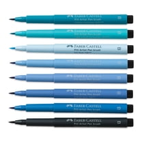Faber-Castell Pitt Artist Pens - Set of 7, The Blues, Brush Nib