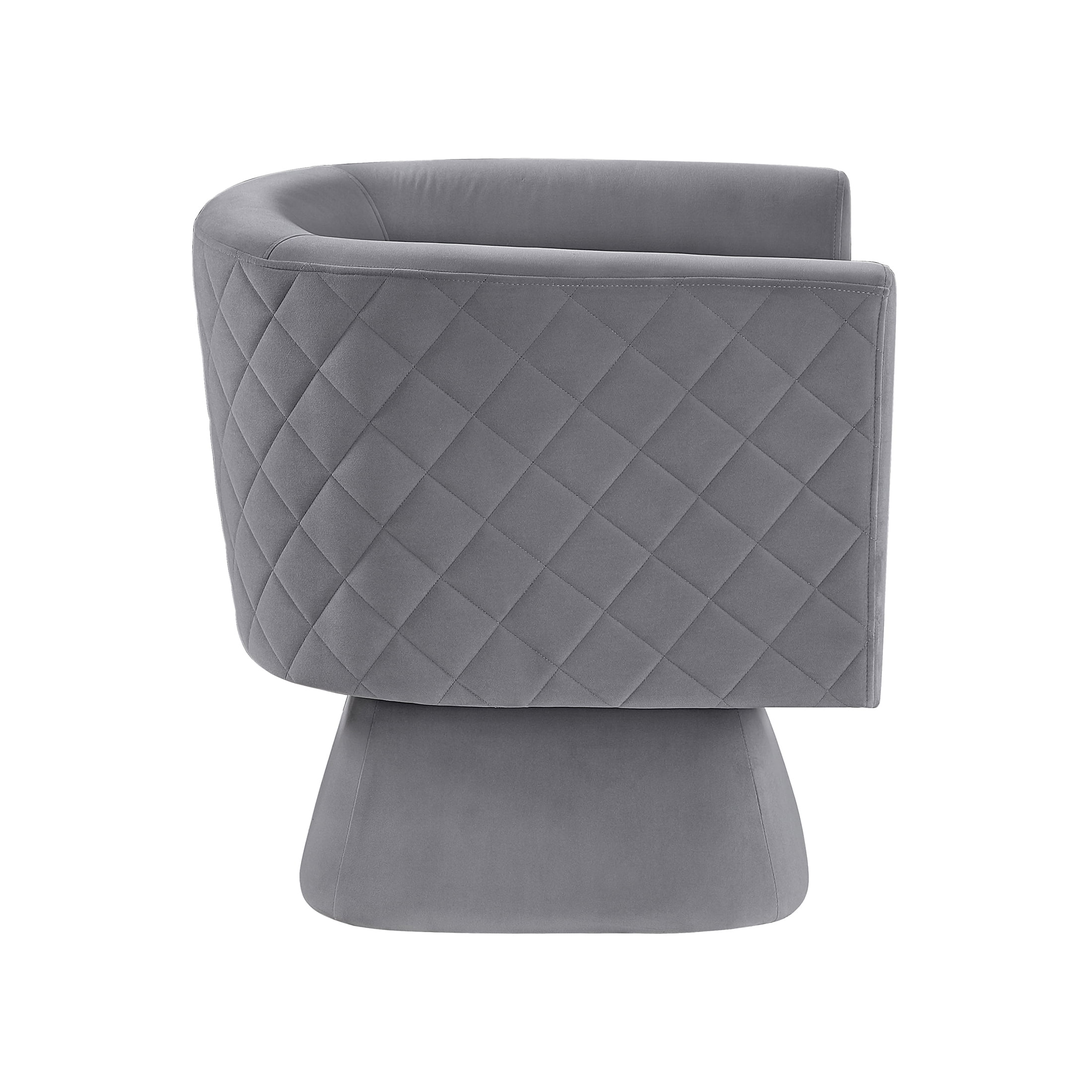 OakvillePark Valemont Velvet Swivel Barrel Chair, Gray