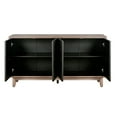 thumbnail image 3 of Mid Century Sideboard Cabinet with 4 Convex pattern diamond Doors, Solid Wood Legs and 2 Shelves for Living Room, Entrance Hall, 3 of 11