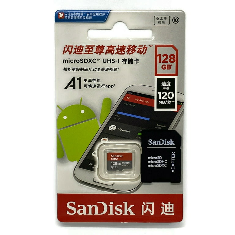  SanDisk 128GB Ultra® microSDXC 120MB/s A1 Class 10 UHS-I :  Electronics