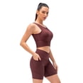 thumbnail image 1 of Pantalones de yoga Conjuntos de entrenamiento de 2 piezas para mujer, tanque corto acanalado y pantalones cortos de cintura alta, trajes de ejercicio de yoga Maboto Pantalones de yoga, 1 of 5