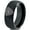 Black Dome Tungsten, variant on Tungsten Futbol Soccer Player Crest Logo Band Ring 8mm Men Women Comfort Fit Black Beveled Edge Polished