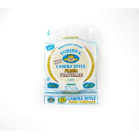 Romero's Casera Style Soft Taco Flour Tortillas (12 Count), 17 oz