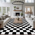 thumbnail image 3 of 5'x7' Area Rugs for Living Room Bedroom, Black White Plaid Washable Rug Carpet Runner Indoor Outdoor, Farmhouse Modern Minimalist Geometric Non Slip Floor Mats Area Rug for Kitchen, Nursery, 3 of 8