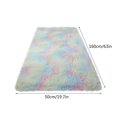 thumbnail image 4 of AuroraX Bedroom Area Rug Ultra Soft Plush Non-Slip Backing Shaggy Bathroom Mat Rug Minimalist 19x62 Inch Tie-Dye, 4 of 5