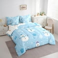thumbnail image 3 of Feelyou Kids Xmas Snowman Bedding Comforter Set 7pcs, Kawaii Christmas Gift King Bedding Sets, Happy Festival Reversible Bed Sheets, Lightweight Room Decor, 3 of 7