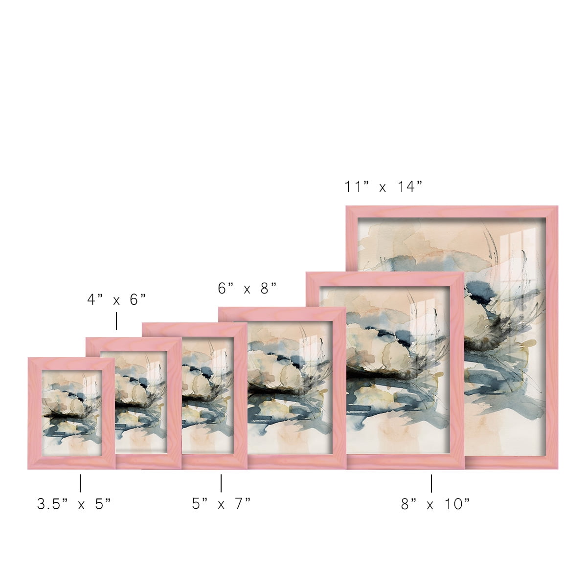 Winter Shoal I - Framed Print w/glass - Sunset Pink
