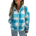 thumbnail image 1 of Veste à Capuche Décontractée pour Femmes à Manches Longues avec Fermeture Éclair, Imprimé à Carreaux, Poches, Chandail en Molleton d'Automne, 1 of 9
