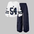 thumbnail image 3 of Enyan Girl's 2 Piece Outfits Trendy Long Sleeve Y2K Shirt Top+Cargo Baggy Pants Set Teen Kid Girl Winter Clothes,9-10 Years, 3 of 7