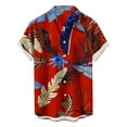 thumbnail image 3 of ALLLIST Collared Men's Shirts Short Sleeve Hawaiian Button Down Shirts Red Casual Clothes for Men, 3 of 5